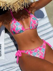 Swim Vcay Bộ bikini hai mảnh in hình vỏ sò thời trang hè dành cho nữ - Hồng - Xem 3