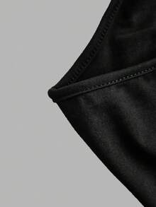 SHEIN EZwear 4件套休闲简约短款圆领紧身背心，适合夏季穿着 - 黑色 - 查看 5