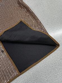 Manfinity AFTRDRK Áo sơ mi nam tay ngắn đính sequin, cài cúc phía trước, thích hợp mặc đi dự tiệc mùa hè. - Rượu sâm banh - Xem 6