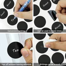 120 Buah Stiker Label Papan Tulis Bulat 1,5 Inci yang Dapat Digunakan Kembali dengan Spidol Putih, Tahan Air dan Debu, Mudah Ditulis & Dihapus, Untuk Toples, Botol Bumbu, Pesta, Ruang Kerajinan, Pernikahan & Pengorganisasian Dapur - MultiWarna - View 5