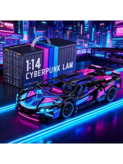 1pc 2025 New 800+ Pieces Cyberpunk 911 Starry Sky Racing Car Building Blocks Toy Model, Cyberpunk Style Racing Car, Cultivate Hands-On Ability, Creative Assembly Model, Waiting For You To Assemble, Collectible Display Piece (Needs Assembly) - Interactive, Socializing Essential, Home Decor, Hot Seller, Explosion Model, Gift For Boyfriend/Girlfriend, Birthday Gift, Valentine's Day Gift, Wedding Supplies, New Year Gift, Perfect Gift, Gift, Gift For Boys, Boys' Birthday Gift