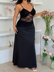 GalTyme Conjunto de 2 piezas de talla grande para mujer con camiseta de encaje floral y falda con dobladillo de cola de sirena sexy - Blanco - Ver 4