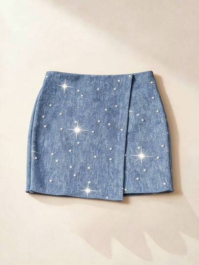 Maija Kids Maija Kids 1pc Young Girls' Casual Elegant Vacation Loose Floral Print Mini Skirt, Suitable For Daily Wear, Back To School, Outings, Gatherings, Festivals, Spring & Summer