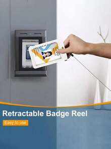 1 pieza Funda para tarjeta de identificación con carrete retráctil y hebilla de fácil extracción, portabadge con llavero para el trabajo - Multicolor - Ver 5