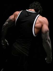 RISE LYT Camisetas de tirantes casuales de unicolor con cuello redondo, estilo novio, para hombre, tops deportivos, tops de baloncesto, paquete de 3 tops, tops de tirantes para hombre, tops de tirantes, tops deportivos, camiseta blanca de tirantes, camiseta ajustada transpirable de cuello redondo - Blanco y Negro - Ver 2