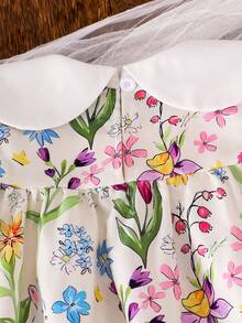 Souflis Souflis Baby Mädchen Peter Pan Kragen Fliege Puffärmel Blume Muster Baby Mädchen Kleid, Sommer Mode Urlaub Tropische Blumen Mädchen Süß Lässig Prinzessin Kleid Quetschig Sommer Outfits Kleider für Frühling Kleider für Mädchen Blumenkleid für Mädchen Quetschig Sommer Outfits Baby Kleidung für Mädchen Vintage Kleid für Baby Mädchen Ostern Kleider für Baby - Verschiedenfarbig - Übersicht 8
