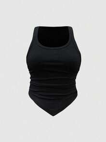 SHEIN ChicEase Bộ áo hai dây xếp ly cổ nhọn viền gân, nhiều màu - Nhiều màu - Xem 7