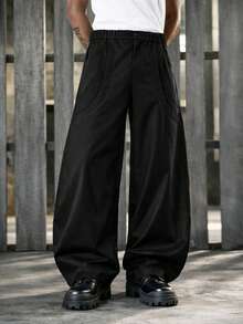 PAVTROS Men's Casual Versatile Cool Curved Knife Pants, Comfortable & Versatile - Black - View 1