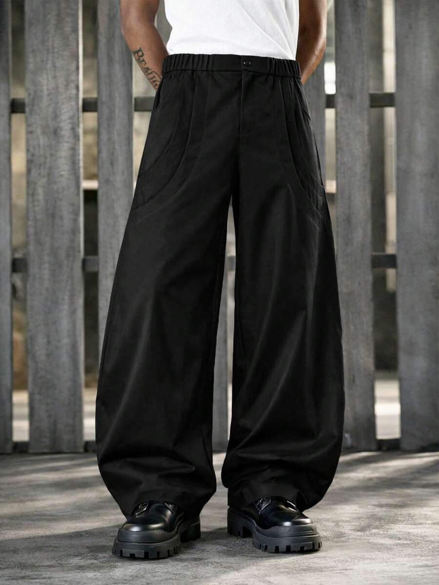 PAVTROS Men's Casual Versatile Cool Curved Knife Pants, Comfortable & Versatile - Black - View 1