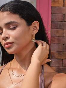 Glisma Pendientes para mujer, Premium/Dinero Viejo/Elegante, Sexy/Vintage, para Mamá/Mujer/Niña/Madre, Verano/Playa/Baile de Graduación/Fiesta, Chapado en Oro de 18K - Dorado - Ver 5