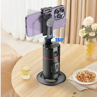 Teckwe 它具备自动人脸追踪功能、可折叠设计和360°旋转功能，适用于智能手机。它包含一个带遥控自拍杆的拍摄支架，无需应用程序，支持手势控制，非常适合Vlog拍摄。电池容量为1200mAh。