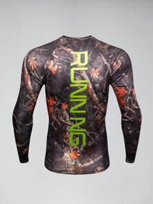 Acti Log Áo thun nam tay raglan cổ tròn tay dài, kiểu dáng thường ngày, thoải mái, thoáng khí, thích hợp cho thể thao. - màu nâu - Xem 2