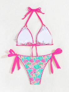 Swim Vcay Bộ bikini hai mảnh in hình vỏ sò thời trang hè dành cho nữ - Hồng - Xem 5