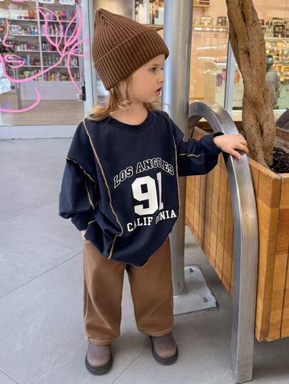 DAZY Girls (Small) Contrast Color Quilted Long Sleeve Sweatshirt, Spring/Summer