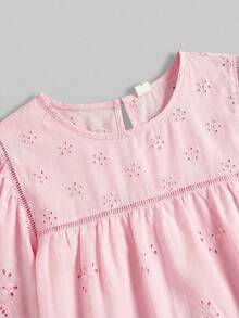 Maija Kids 少女宽松刺绣衬衫、女式衬衫、上衣，适合返校、夏季、Y2K风格、女童服装、秋季、度假、波西米亚风上衣 - 粉色 - 查看 8