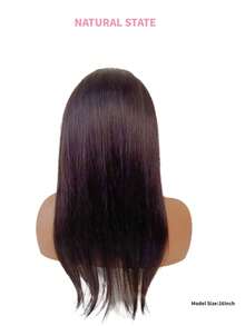 Tóc giả thẳng 13x4 không cần keo, màu đen bóng mượt, tóc thật, kiểu dáng lace frontal, có dây rút, đã được tỉa sẵn, cắt sẵn, phần ren vô hình có dây rút, tạo vẻ ngoài tự nhiên, đường chân tóc được tạo kiểu sẵn, kích thước 13x4 Max, thích hợp cho nữ sử dụng hàng ngày. - Natural Black - Xem 10