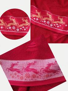 3 Buah Handuk Kamar Mandi Katun Murni 100% Berbentuk Lingkaran Warna Polos / Atau Set Handuk Praktis - Merah - View 7