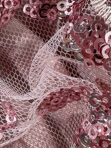 Swim Bonvoyette 纯色亮片纹理挂脖三角比基尼上衣，性感泳装，适合海滩度假，春夏款 - 彩色 - 查看 5