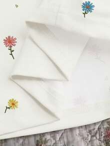 INAWLY 女款無袖蕾絲拼接花卉印花夏季上衣，白色可愛風格，適合日常、野餐與度假 - 彩色 - 查看 5