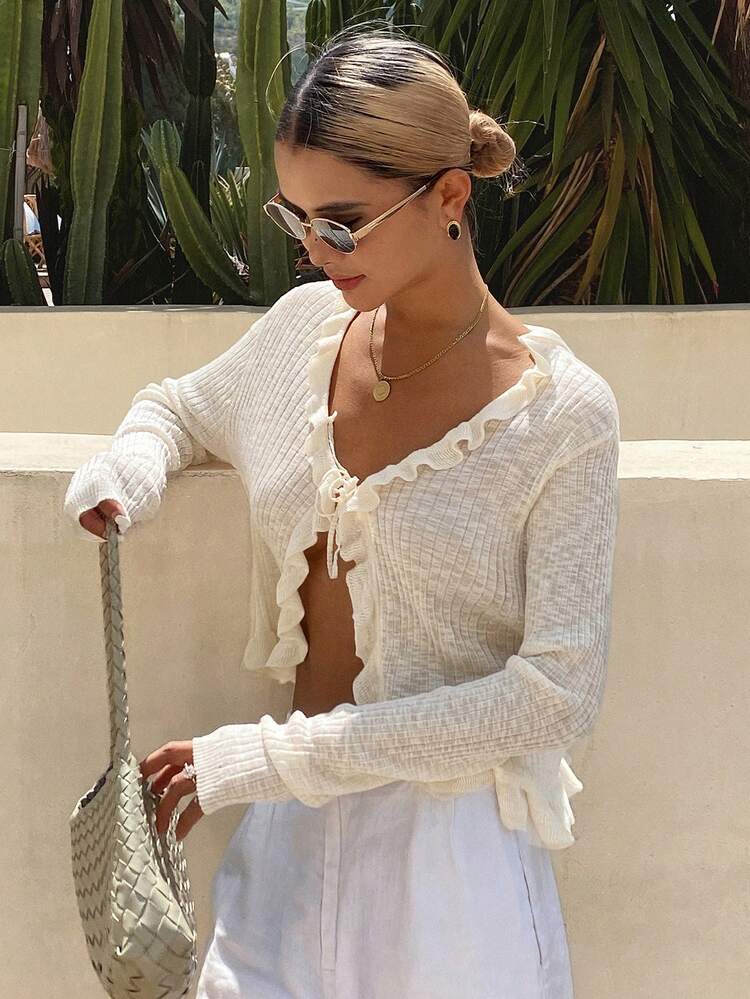 Women's Lightweight Cardigan Knit Top Long Sleeve Tops Women