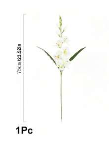 1/3/6/10支人造丝兰花枝，仿真石斛花，适用于墙面装饰、客厅卧室装饰、婚礼、派对装饰、桌面装饰。秋冬季落叶。 - 白色 - 查看 4