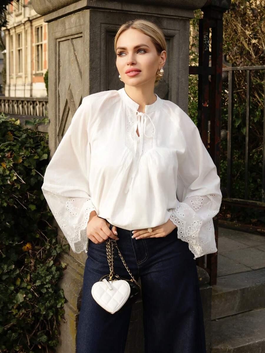 Elenary Edit Camisa de mujer holgada y casual, estilo de vacaciones, nueva llegada de verano - Beis - Ver 1