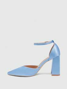 CUCCOO BIZCHIC Women's Simple Texture Commuter High Heels - Blue - View 7