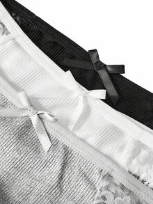 3 件装 女士性感蕾丝拼接三角裤，休闲简约 - 彩色 - 查看 7