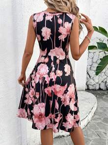 Editum Women's New Elegant V-Neck Floral Print Knit Waist Slimming Mid-Length Dress, Suitable For Daily Commute And Multiple Occasions Sleeveless Twist Waist Flare A-Line Floral Print Summer Vacation Dress, Suitable For Daily Wear In Multiple Occasions Gift For Mom Festival Outfit Beach Date Night Floral Midi Dress Summer Midi Dress Wildflower Dress Women Vacation Dress Wrap Dresses For Women Summer Floral Print Summer Dress Summer Elegant Dress Floral Summer Dress Tummy Control Summer Dress Elegant Summer Dress White Floral Dress Spring Midi Dress Floral Print Midi Dress Cinch Waist Dress Floral Print Dress Women's Summer Dresses Resort Wear Women Vacation Dress Women's Spring Dress Wrap Around Dresses For Ladies Sleeveless Dress V-Neck Dress Women Dress Women's Floral Midi Dress Casual Dresses For Women V-Neck Dresses Women's Summer Dresses Women Clothing Dress Women's Dress Floral Dress For Women Elegant New Arrival Women Dress Women Floral Wrap Dress Sleeveless Floral Dress - Multicolor - View 5