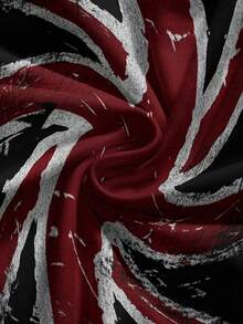 ROMWE Grunge Punk 朋克摇滚复古英国国旗做旧性感不对称肩部音乐节女款T恤 - 黑色 - 查看 4