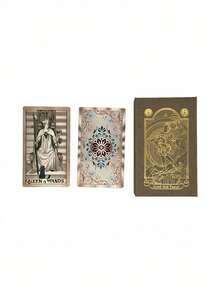 1PC Gold Foil Tarot Cards, Tarot Cards, English Instruction Manual, Color-Printed Tarot Cards, Waterproof PVC Plastic Tarot Cards, Oracle Cards, Party Board Game Cards, Game Entertainment Fortune-Telling Cards, Collectible Gifts - Multicolor - View 10