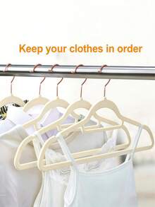 5/10/20/40/60/100个装 绒面衣架 防滑无痕 防肩部碰撞 加厚塑料材质 结实耐用 适用于家居衣物收纳 成人衣架 适用于西装、外套、连衣裙、牛仔裤、靴子等收纳 - 彩色 - 查看 7