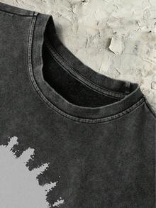 STEELVANCE Áo thun nam cổ tròn, kiểu dáng thường ngày, chất liệu vải mài. - Xám - Xem 4