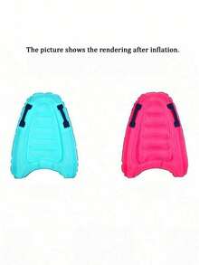 Inflatable Surfboard With Nylon Handles, Portable Beach & Pool Floating Board, Lightweight Summer Water Sports Swimming Board For Adults, Beach Essential Accessories - Multicolor - View 2