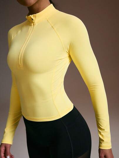 Powerista Women's Casual Sports Solid Color Zip-Up Sweatshirt