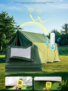 3x6m Lona impermeable de color verde militar con cuerda, lona impermeable y resistente a los rayos UV de PE con recubrimiento doble, con propiedades de bloqueo de luz intensas, adecuada para cubrir cultivos, vehículos, montar tiendas y protección contra la lluvia y el sol - Multicolor - Ver 4