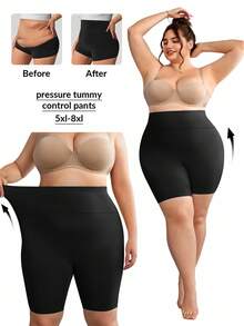 SHEIN CURVE+ Quần legging bó sát, màu trơn, co giãn, cỡ lớn, giúp thon gọn vóc dáng. - màu đen - Xem 6