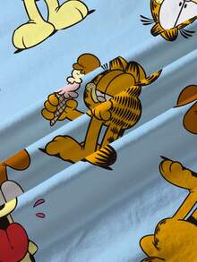 GARFIELD | SHEIN Áo thun cổ tròn tay ngắn in hình hoạt hình dễ thương dành cho bé gái tuổi teen, cỡ X - trắng - Xem 6