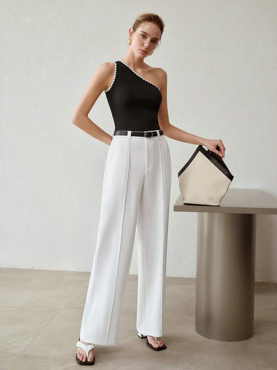 MOTF PREMIUM Thắt lưng da nữ khóa kim loại dành cho quần tây công sở - trắng - Xem 1