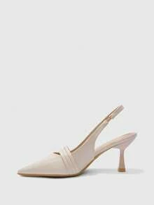 CUCCOO BIZCHIC Tacones de punta para mujer, tacones altos versátiles para ir al trabajo y uso diario - Albaricoque - Ver 8