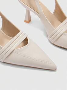CUCCOO BIZCHIC Tacones de punta para mujer, tacones altos versátiles para ir al trabajo y uso diario - Albaricoque - Ver 6
