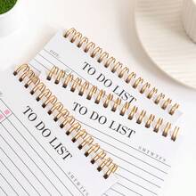 1Pc Minimalist To-Do List Spiral Notebook, A5 Undated Daily Planner , Checkbox Layout, Weekly Tracker & Date Section, Perfect For School, Office & Home Use - Multicolor - View 7