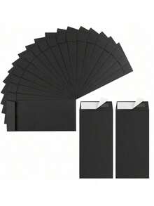 40Pcs Cash Envelopes, Money Saving Challenge Envelopes 3.2x6.6 Inch, 80GSM Black Budget Envelopes For Coins, Checks & Gift Cards 2. - black - View 2