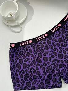 Bare Chapter Valentine's Day Plus Size Charming Heart Love Belt Design Panties - Purple - View 6