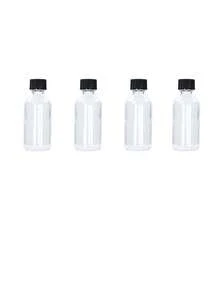 Bộ 4/12 chai, dung tích 1/2/4oz (30/50/100ml), chai thủy tinh nhỏ trong suốt có nắp đậy và 3 phễu thép không gỉ - Bộ chai du lịch mini Boston Sample dùng đựng thuốc, nước ép, thức uống tốt cho sức khỏe, nước gừng, rượu whisky và các loại chất lỏng khác. - Trong sáng - Xem 9