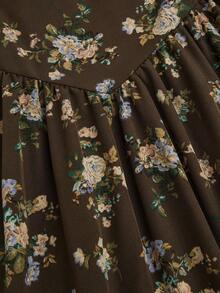 Sweetra Vestido de tirantes con estampado floral elegante y cintura elástica para tallas grandes - Multicolor - Ver 7