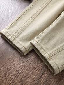 SHEIN Baby Boy Casual Loose Tapered Jeans With Pockets - Khaki - View 4