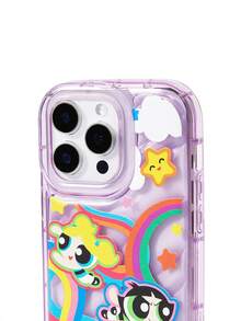 THE POWERPUFF GIRLS X SHEIN 红色半透明可爱卡通图案激光保护手机壳，兼容，Y2K - 淺紫色 - 查看 2