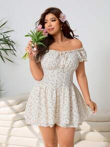 Solflare Bộ jumpsuit đa năng mới cho mùa Xuân/Hè, phù hợp cho các buổi đi chơi, mặc thường ngày, dự tiệc, lễ hội âm nhạc, đi làm, đi học, lễ tốt nghiệp, kỳ nghỉ, thời trang đường phố, mặc ở nhà, dạo phố, mua sắm, đi bộ trong thành phố, mặc được trong nhiều dịp, có thể mặc ngoài hoặc phối lớp, tay phồng, trễ vai, hở lưng, gấu quần xếp ly, quần short/quần dài, họa tiết hoa nhí trắng, dáng lửng, cỡ lớn. - Nhiều màu - Xem 6
