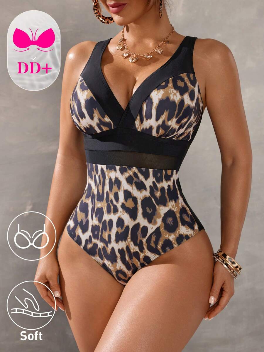 Swim DD+ Áo tắm liền thân gợi cảm thời trang họa tiết da báo dành cho nữ - Nhiều màu - Xem 1